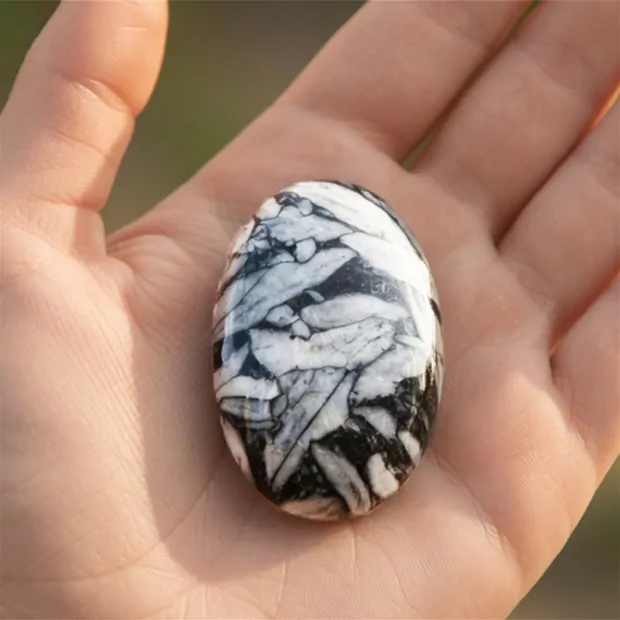 Small Palmstone Pinolite (Ice Flower Magnesite) | gems, healing stones & jewelry