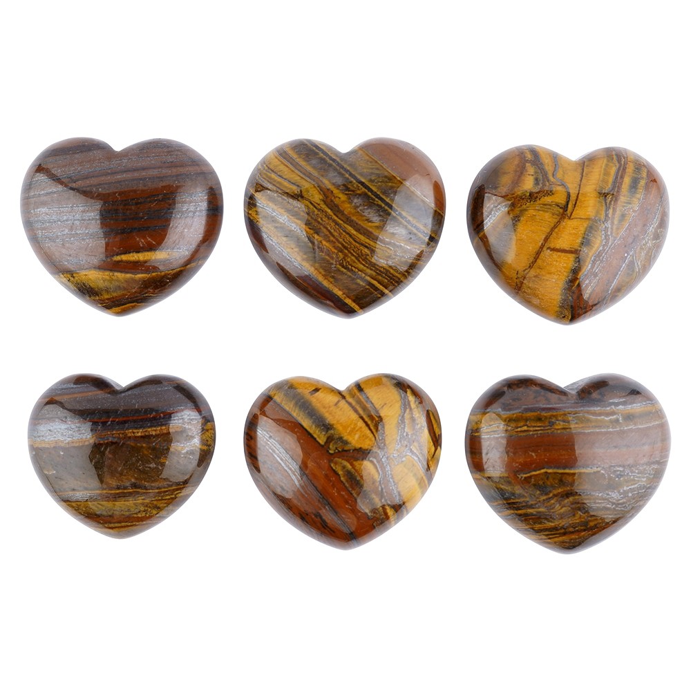 Heart puffy heart Tiger's Eye jasper, 4.5 cm | wholesaler gems & healing stones