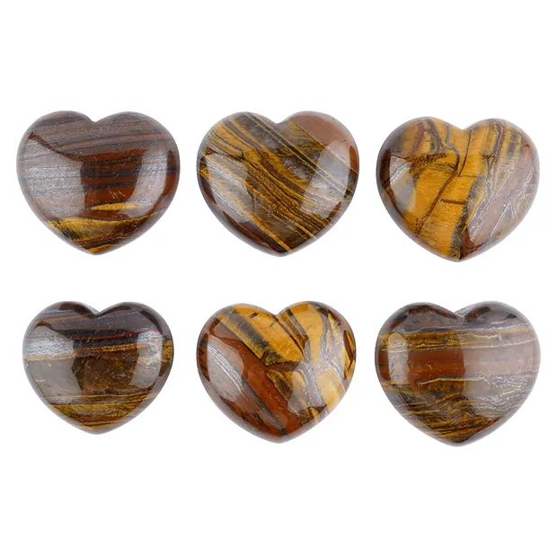 Herz bauchig Tigeraugen-Jaspis, 4,5 cm | Edelsteine, Heilsteine & Schmuck-Handel