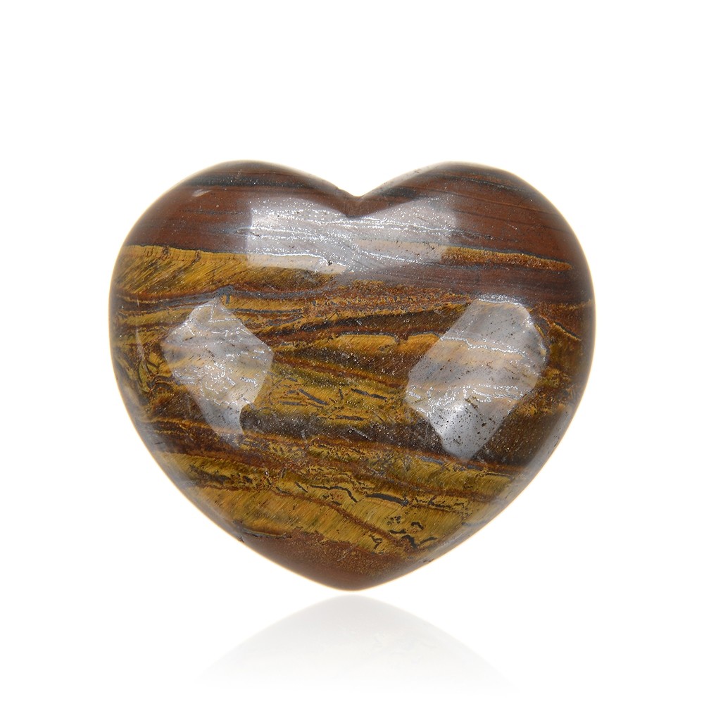 Heart puffy heart Tiger's Eye jasper, 4.5 cm | wholesaler gems & healing stones