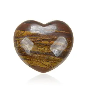 Herz bauchig Tigeraugen-Jaspis, 4,5 cm | Edelsteine, Heilsteine & Schmuck-Handel