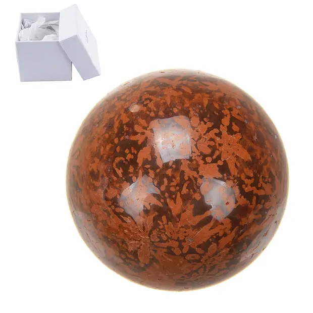 Bola de masaje estrella de riolita (jaspe estrella), 4,0 cm, en caja de regalo | Marco Schreier