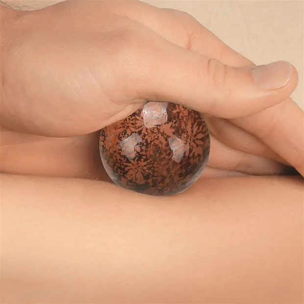 Bola de masaje estrella de riolita (jaspe estrella), 5,0 cm, en caja de regalo | Marco Schreier
