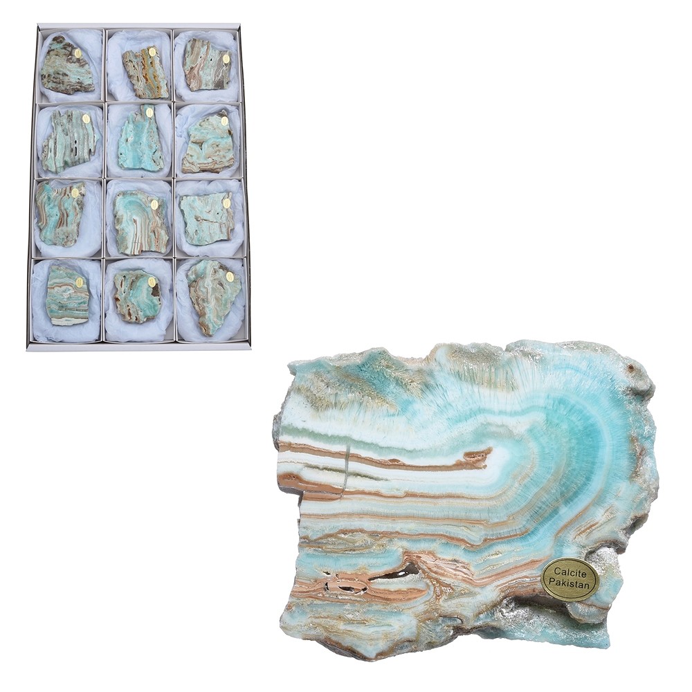 Placas de calcita (calcita caribeña), 5,5 - 7,5cm (12 unid./VE) | Marco Schreier