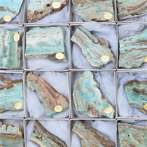 Slabs of calcite (Caribbean calcite), 4.5 - 7.0cm (24 pcs./ PU) | Marco Schreier