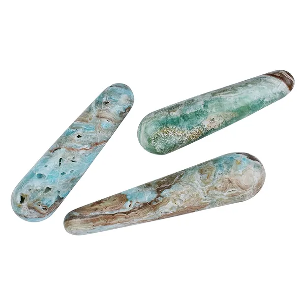 Bâton de massage calcite (calcite des Caraïbes), 11-13 x 2-3cm | Marco Schreier