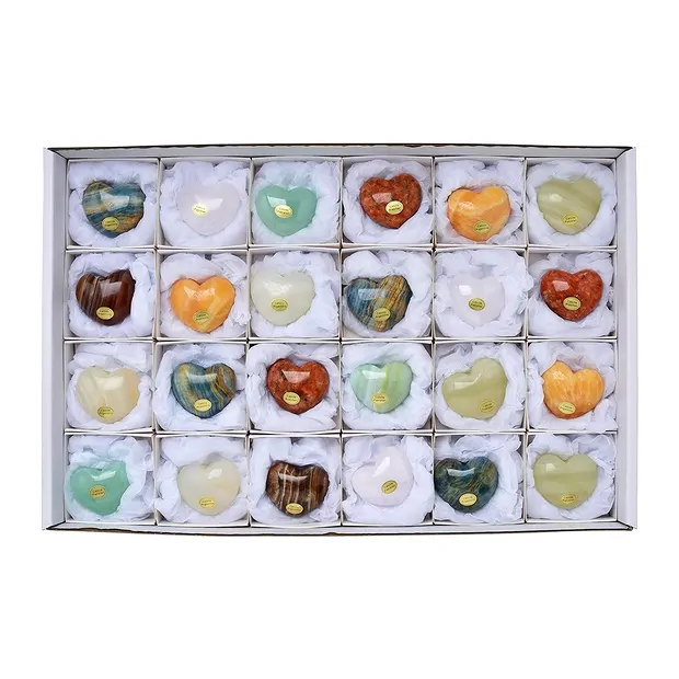 Herzen Calcit bunt, 4,5 x 4,0cm (24 St./VE) | Edelsteine, Heilsteine & Schmuck