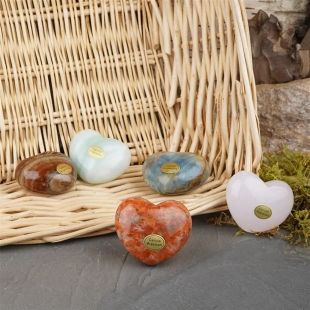 Herzen Calcit bunt, 4,5 x 4,0cm (24 St./VE) | Edelsteine, Heilsteine & Schmuck