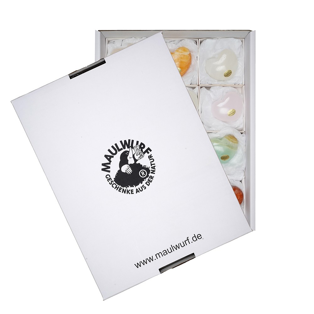 Hearts calcite colorful, 4,5 x 4,0cm (12 pcs./ PU) | Marco Schreier