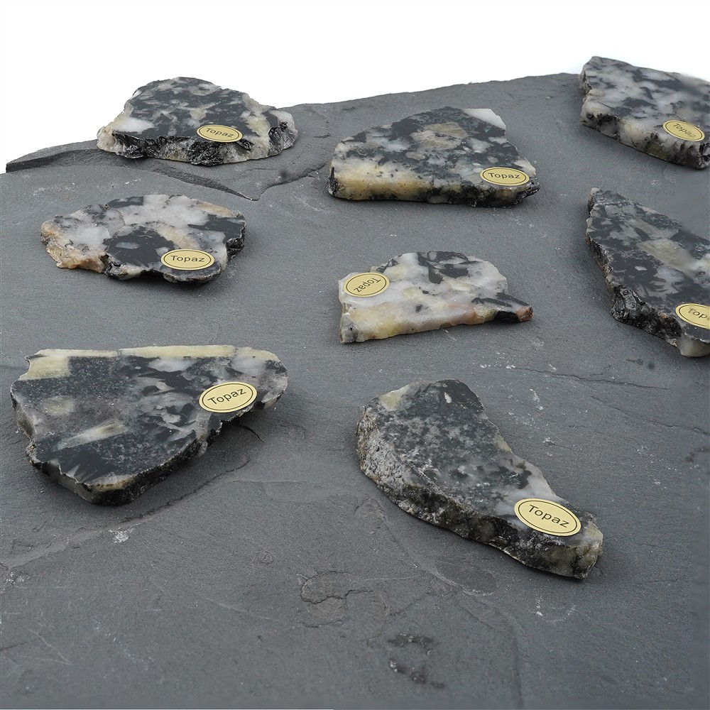 Platten Topas gelb (Pyknit), 3,5 - 5,0cm (35 St./VE) | Marco Schreier