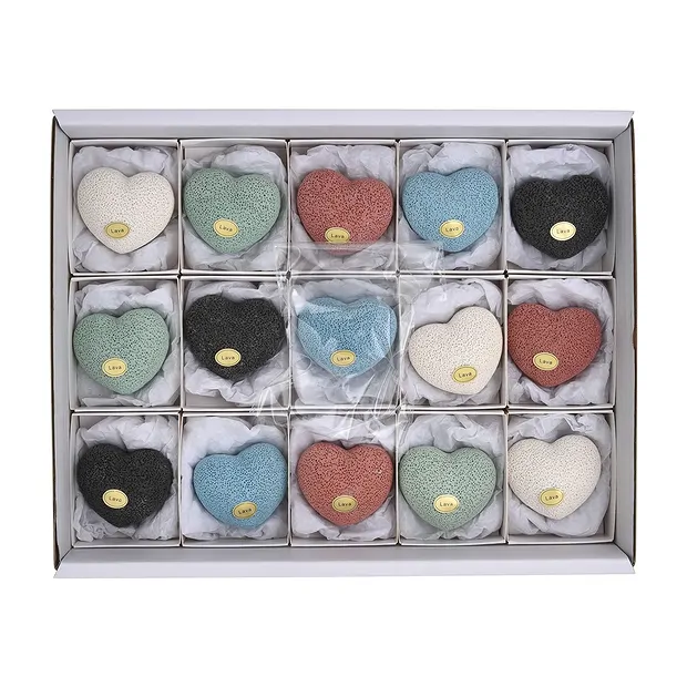 Cuori color lava, 4,5 x 4,0 cm (15 pz./ UC) | grossista gemme e pietre curative