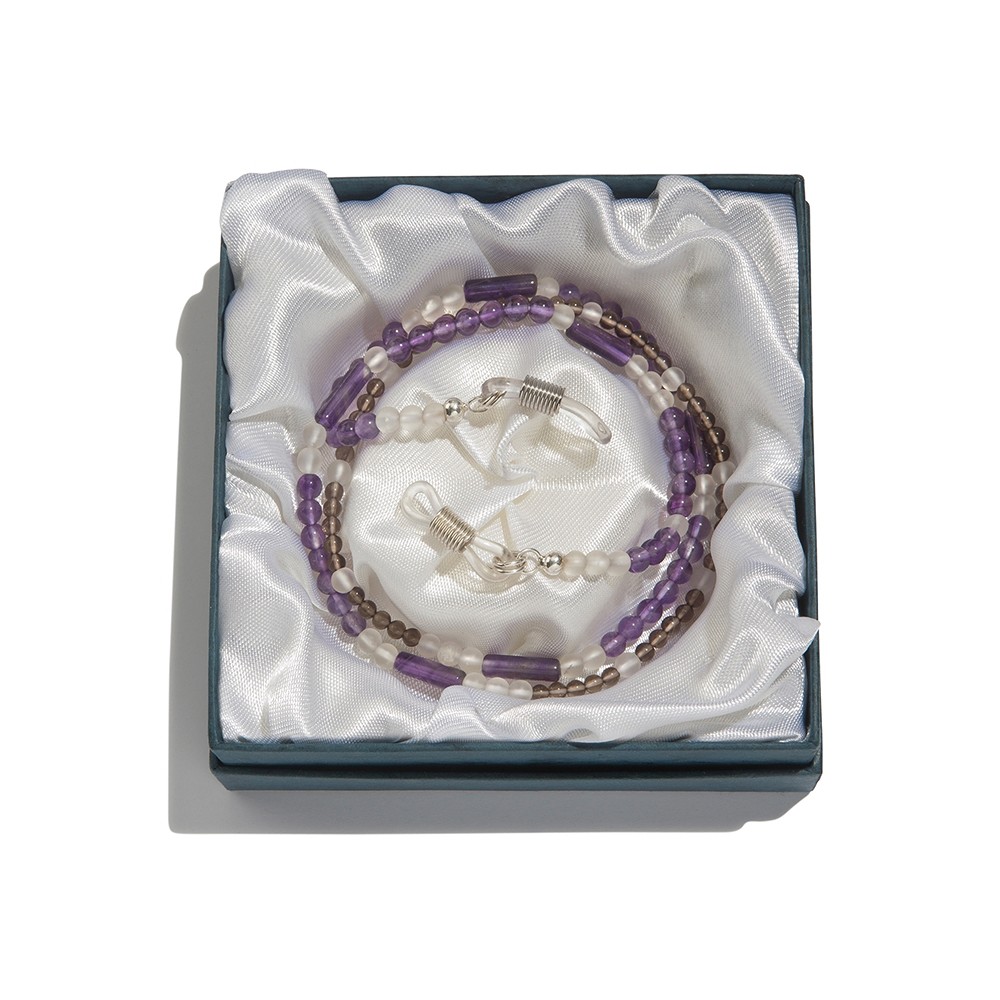 Collar de gafas "Sinceridad y armonía" (esmeralda, Cristal de roca, Cuarzo ahumado) | Marco Schreier