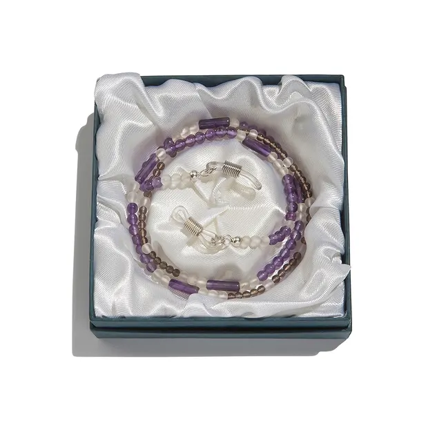 Eyewear necklace "Sincerity & harmony" (Emerald, Rock Crystal, Smoky Quartz) | Marco Schreier