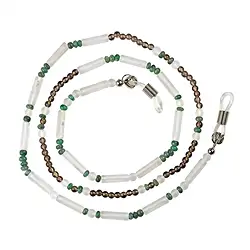 0600010037 Eyewear necklace "Sincerity & harmony" (Emerald, Rock Crystal, Smoky Quartz) | Marco Schreier