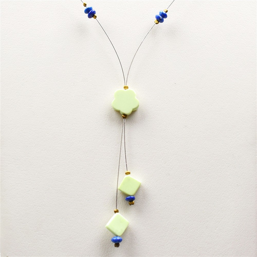 Stahldesign-Ketten Lapis/Zitronenchrysopras (5 St./VE) | Marco Schreier