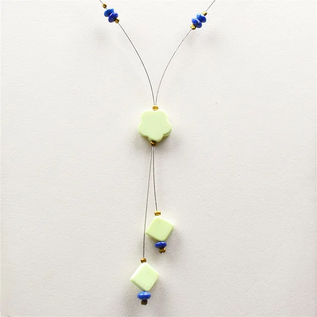 Cadenas de acero de diseño Crisoprasa limón/lapis (5 uds./VE) | Marco Schreier