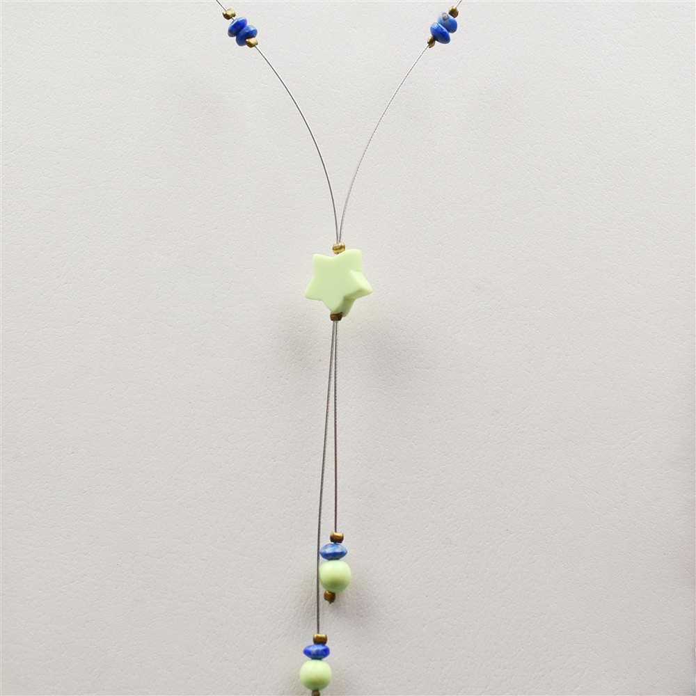 Stahldesign-Ketten Lapis/Zitronenchrysopras (5 St./VE) | Marco Schreier