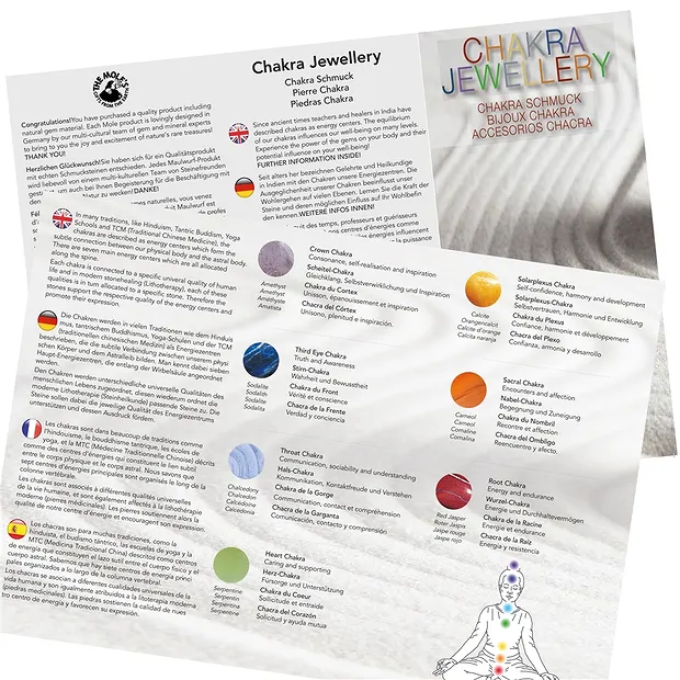 Chakra-Kette "Crystal", 42cm (zzgl. 6cm Verlängerungkettchen) | Marco Schreier