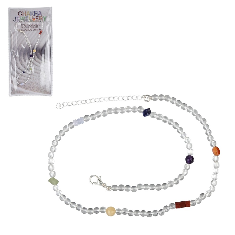 Chakra-Kette "Crystal", 42cm  (zzgl. 6cm Verlängerungkettchen) | Marco Schreier