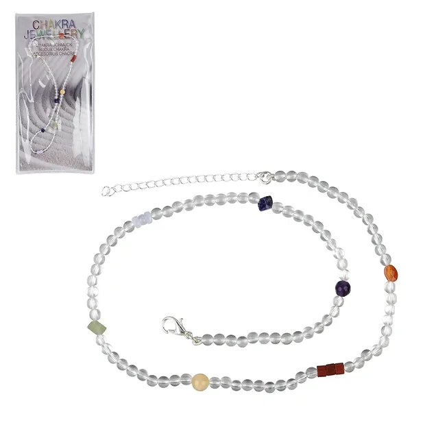Chakra-Kette "Crystal", 42cm (zzgl. 6cm Verlängerungkettchen) | Marco Schreier