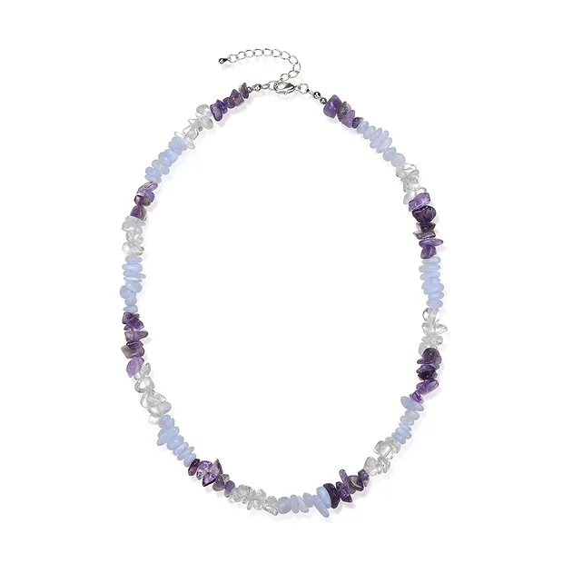 Necklace Baroque combination Rock Crystal, Chalcedony, Amethyst | Marco Schreier