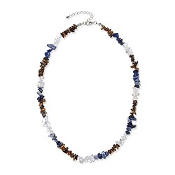 0600013007 Collier Baroque Combi Cristal de roche, Oeil-de-tigre, Sodalite | Marco Schreier