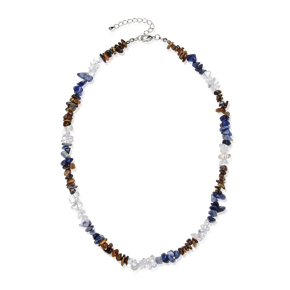 Collana barocca con combinazione di Cristallo di rocca, Occhio di tigre, Sodalite | Marco Schreier