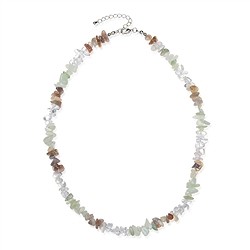 0600013008 Collana barocca con combinazione di Cristallo di rocca, Agata e Serpentino | Marco Schreier