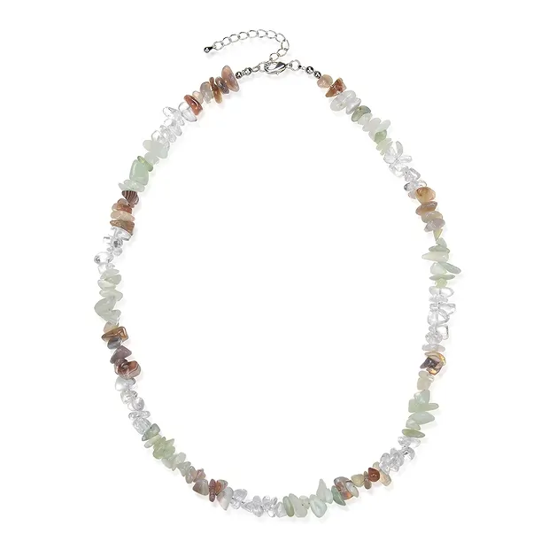 Collana barocca con combinazione di Cristallo di rocca, Agata e Serpentino | Marco Schreier