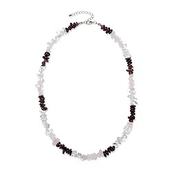 0600013009 Collana barocca con combinazione di Cristallo di rocca, Quarzo rosa e Granato | Marco Schreier