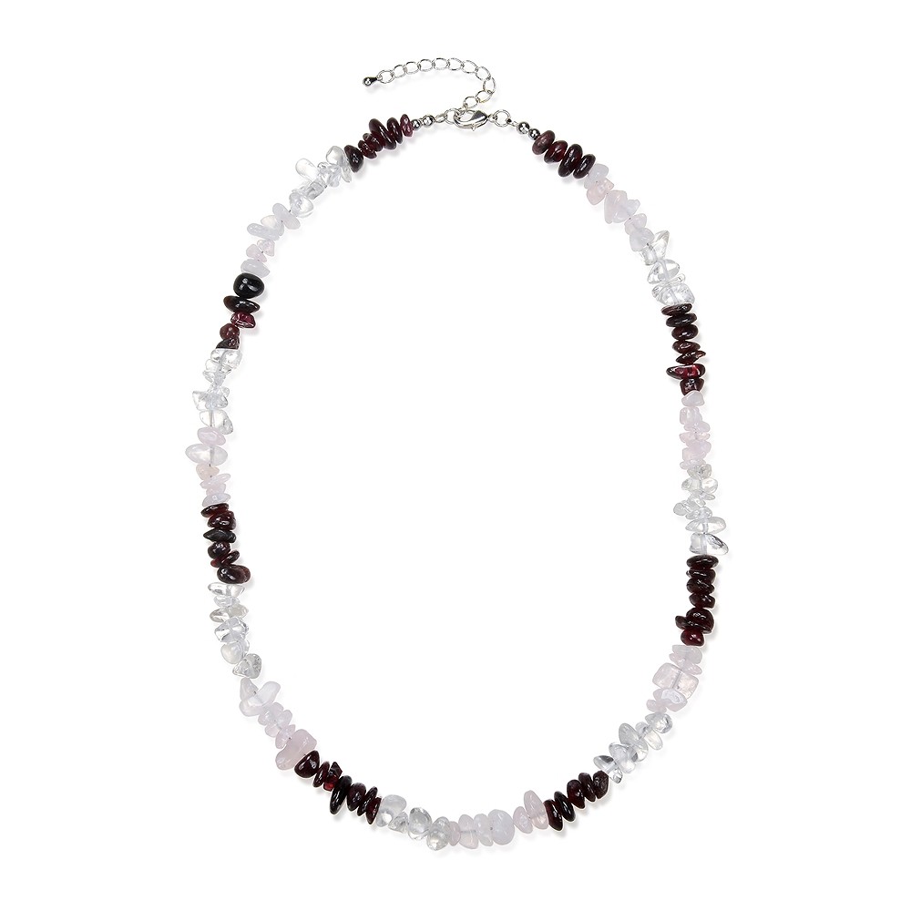 Collier Baroque Combi Cristal de roche, Quartz rose, Grenat | Marco Schreier