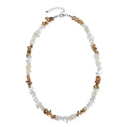 0600013010 Collana barocca con combinazione di Cristallo di rocca, Diaspro paesaggio, Pietra di luna | Marco Schreier