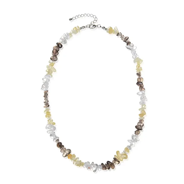 Collier Baroque Combi Cristal de roche, Citrine (chauffée), Quartz fumé | Marco Schreier