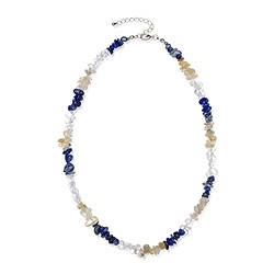 0600013012 Collier Baroque Combi Cristal de roche, Lapis-lazuli, Quartz-Rutile | Marco Schreier