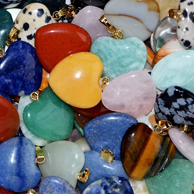 Pendant heart 2.0cm, mixed, gold-colored eyelet (100 pcs./ PU) | Marco Schreier