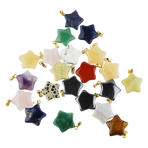 Pendant star 1.8cm, mixed, gold-colored eyelet (100 pcs./ PU) | Marco Schreier