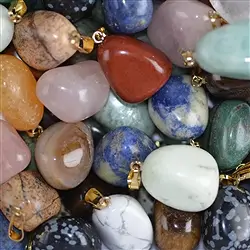 0600020070 Stiftanhänger Trommelstein 1,5cm, gemischte Steinsorten (100 St./VE) | Marco Schreier