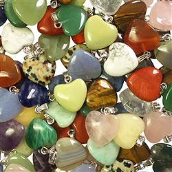 0600020115 Pin pendant heart 1.5cm, mixed, silver-colored eyelet (100 pcs./ PU) | Marco Schreier