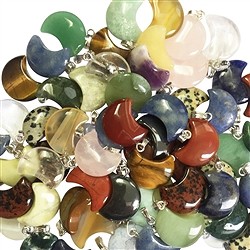 0600020155 Pendente a spillo luna 1,8 cm, misto, occhiello color argento (100 pz./ UC) | Marco Schreier