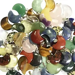 0600020155 Pendente a spillo luna 1,8 cm, misto, occhiello color argento (100 pz./ UC) | Marco Schreier