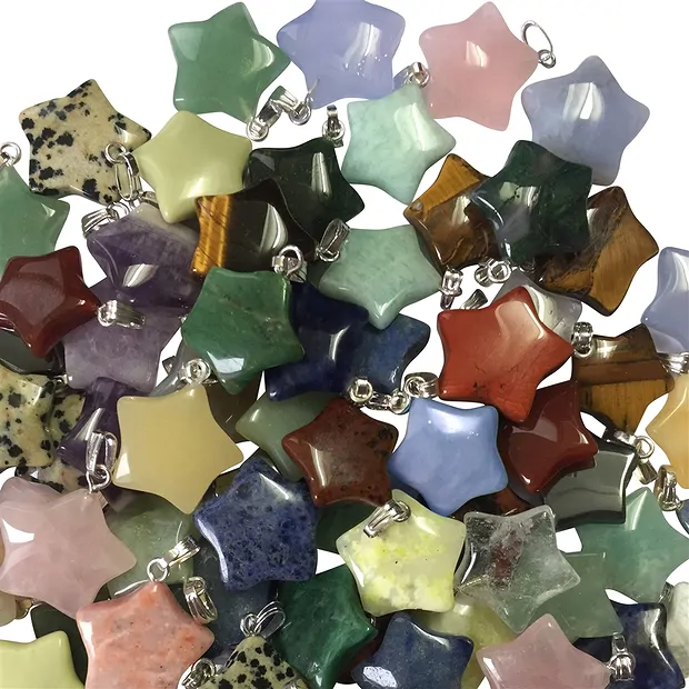 Pendant star 1.8cm, mixed, silver-colored eyelet (100 pcs./ PU) | Marco Schreier