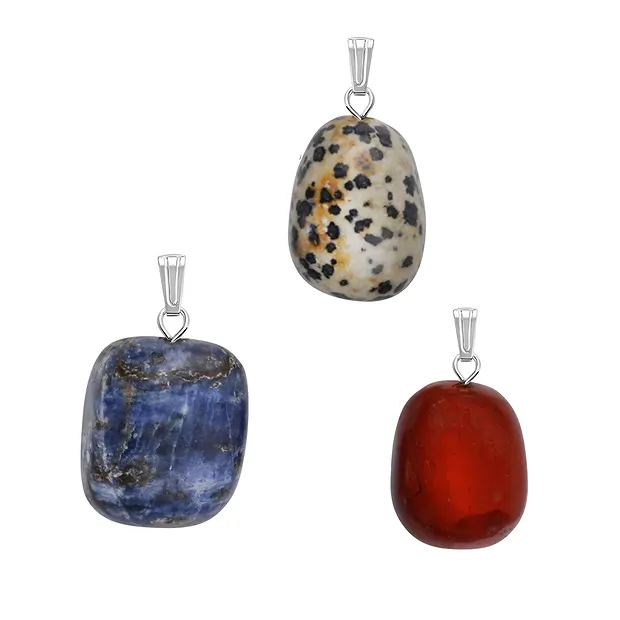 Ciondolo Pietra burattata 1,5 cm, occhiello color argento (100 pz./UC) | Marco Schreier