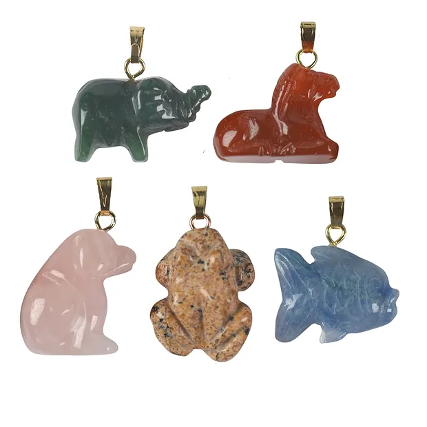 Pendentif stylo animaux 2cm, mélangé, anneaux dorés (50 pcs/UV) | Marco Schreier