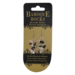 0600040103 Orecchini con combinazione barocca, Cristallo di rocca, Quarzo rosa, Schorl (pugnalato)  | Marco Schreier