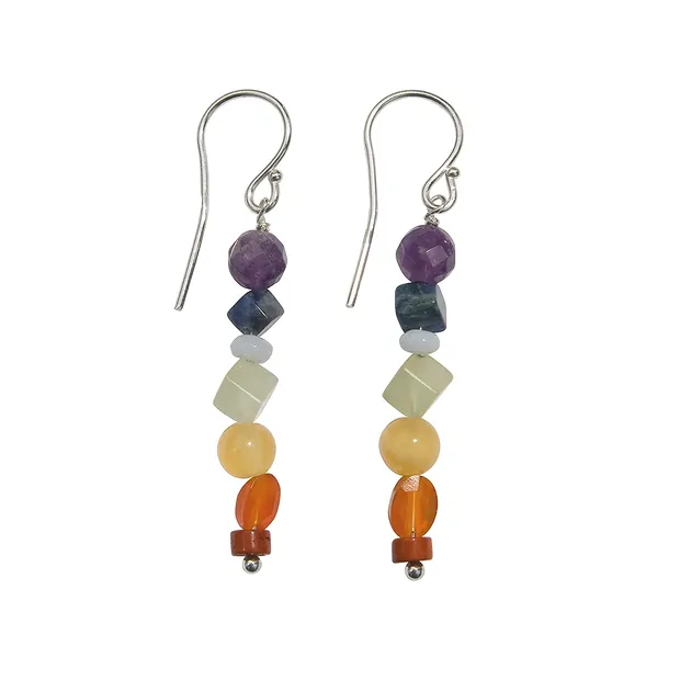 Orecchini Chakra, circa 5 cm | gemme, pietre curative e gioielli all'ingrosso