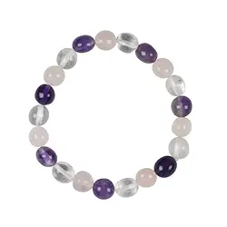 0600050020 Bracciale, ametista, cristallo di rocca, quarzo rosa, pepite di 10-12 mm | Marco Schreier