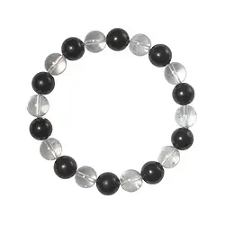 0600050051 Bracelet, Shungite, Cristal de roche, 08mm boules | Marco Schreier