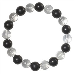 0600050052 Bracelet, Shungite, Cristal de roche, boules 10mm | Marco Schreier