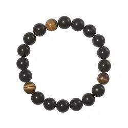 0600050057 Bracelet, Shungite, Tiger's Eye, 08mm beads | wholesaler gems & healing stones