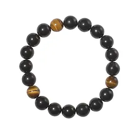 Bracciale, Shungite (stab.), Occhio di tigre, perline da 10 mm | Marco Schreier
